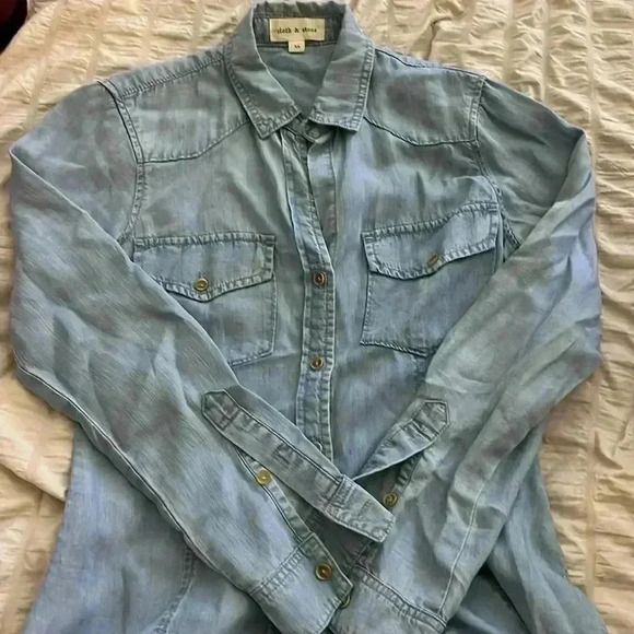 CLOTH AND STONE - DENIM SHIRT - WOMEN'S XS - Picture 3 of 5